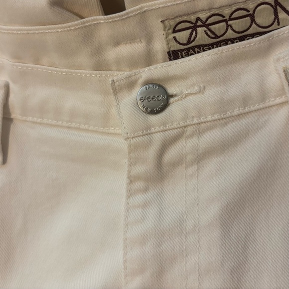 Vintage‎ 1980s Sasson White High-Rise Taper Leg Sz 13/14 Jeans Cotton No Stretch - Picture 5 of 12